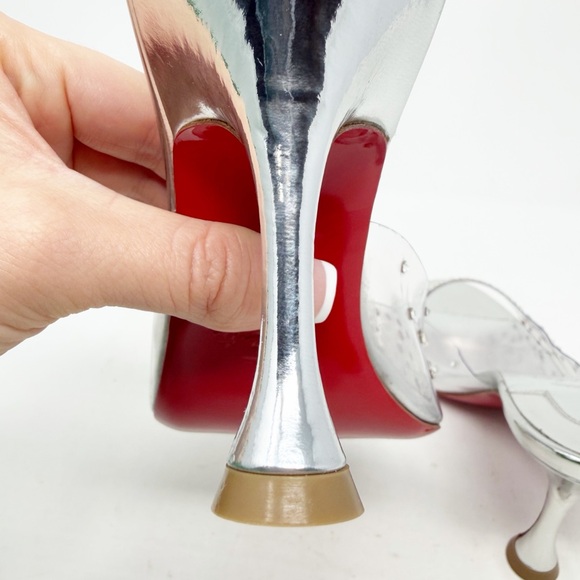 Christian Louboutin Degramule Strass Clear Mule Sandal Heels 37 - Picture 6 of 14